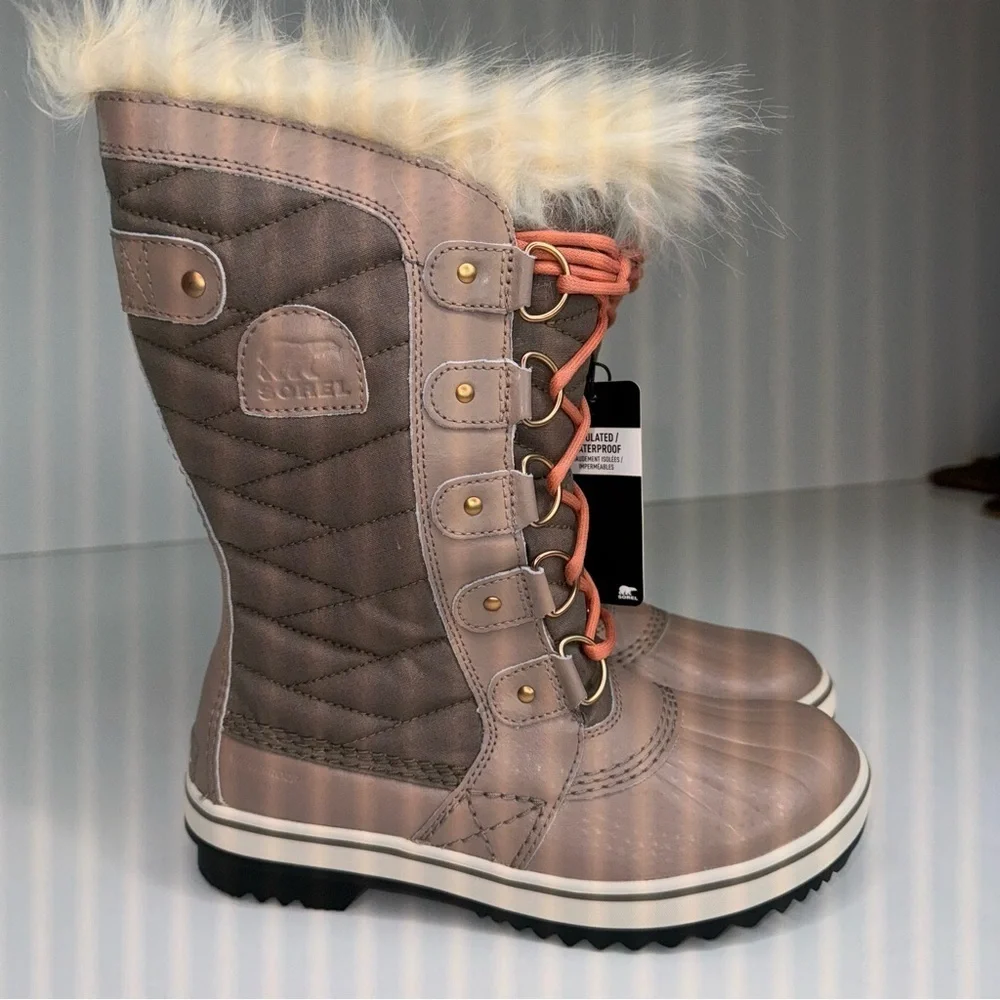 Sorel Tofino II Faux Fur Lined Waterproof Boot Women’s Omega Taupe Paradise pink